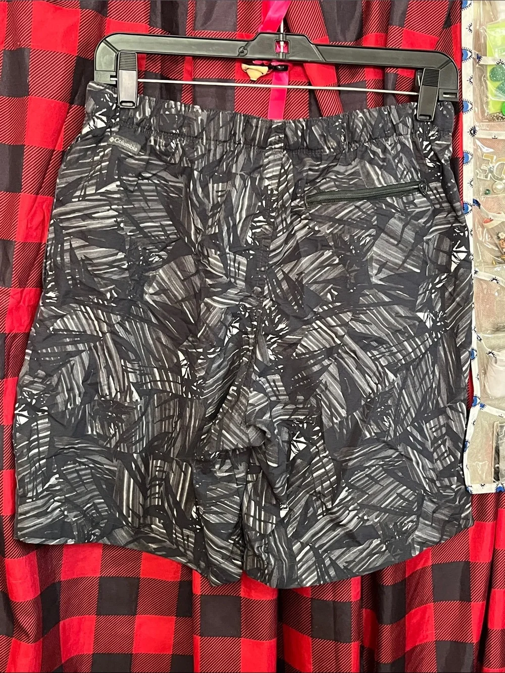 Columbia Black & Gray Patterned Men's Swim Trunks